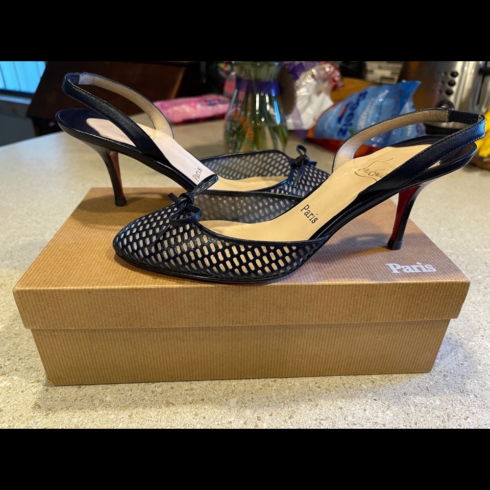 Christian Louboutin Quadrillette Navy Heels